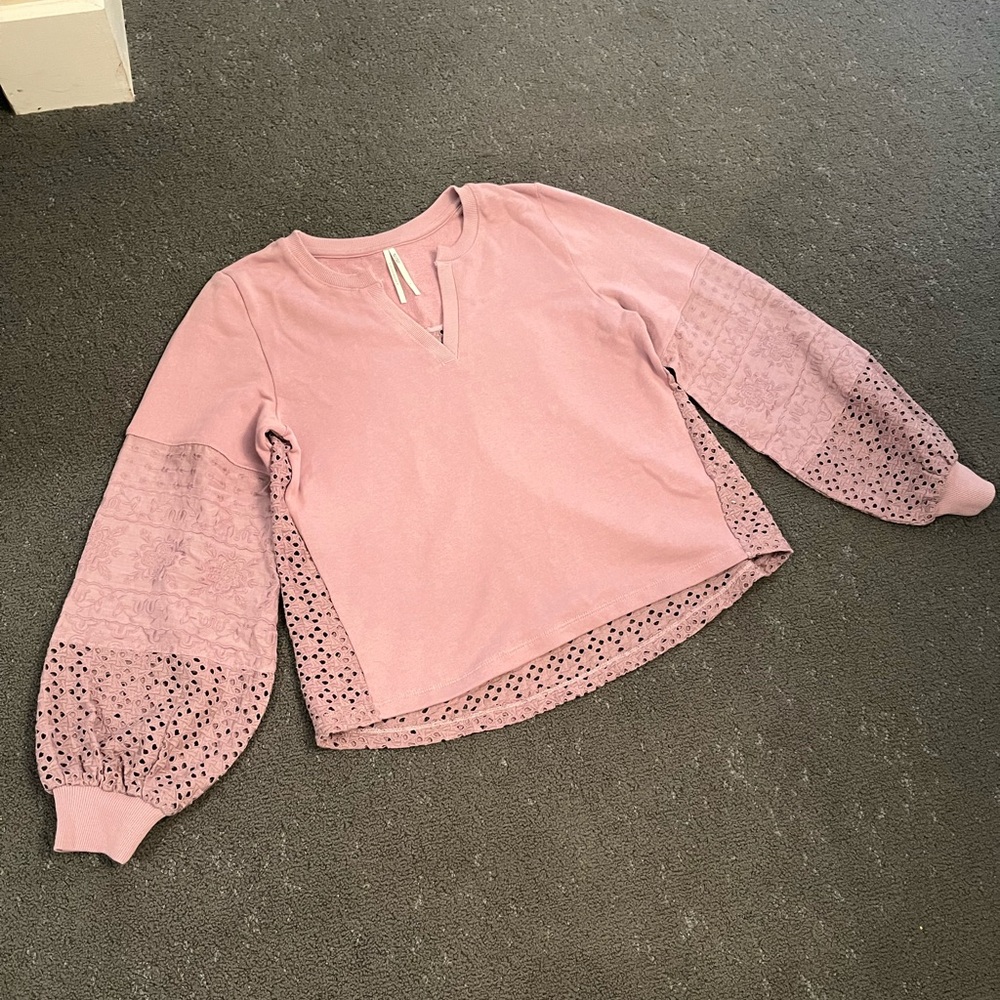 Anthropology lavender tunic sweatshirt